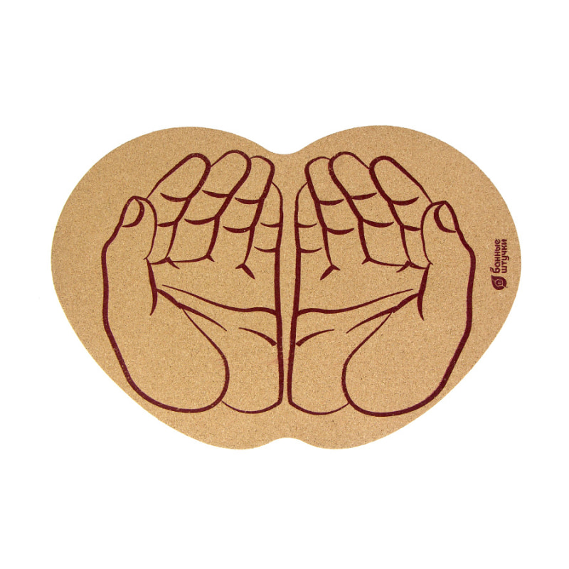 Коврик для бани и сауны Банные штучки "Ладони", пробковый